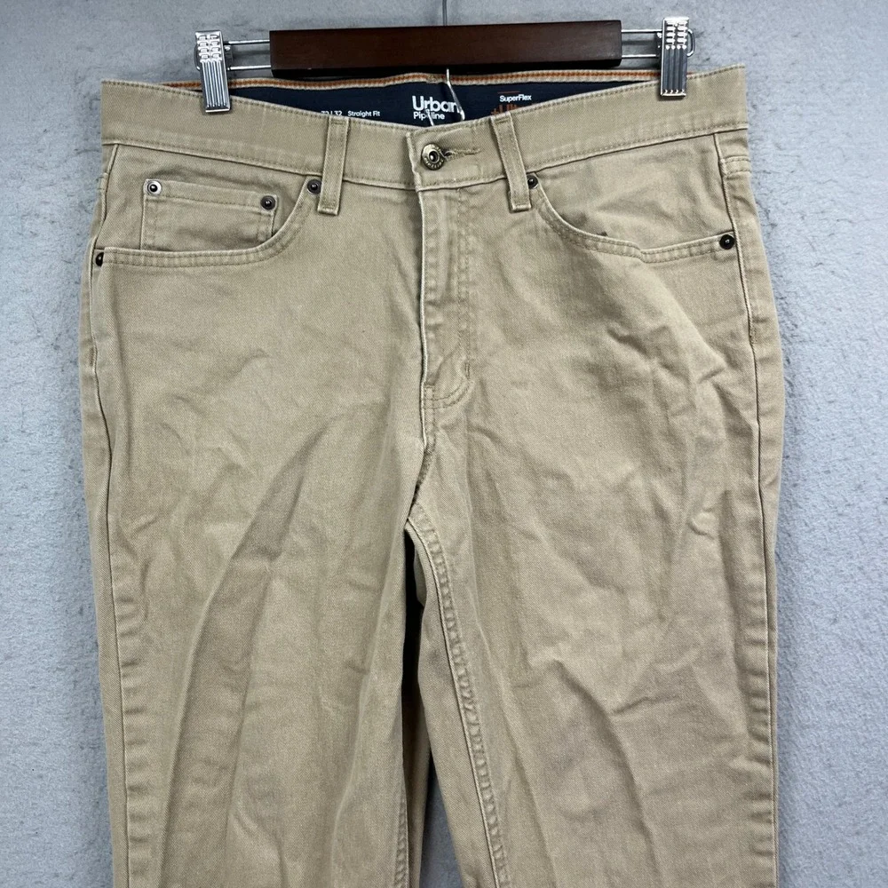 Urban Pipeline Jeans Men 32x32 Tan Denim Straight Fit SuperFlex UltraFlex Preppy